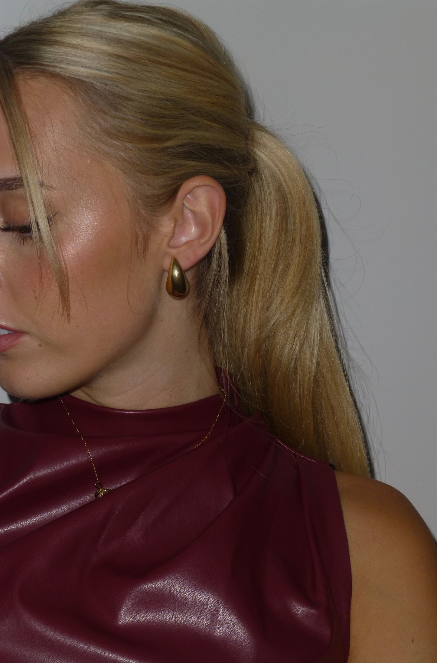 'Allure' Stud Drop Earrings - Gold