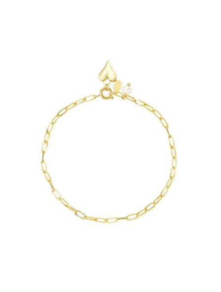 'Amour' Paperclip Chain Bracelet - Gold/Silver