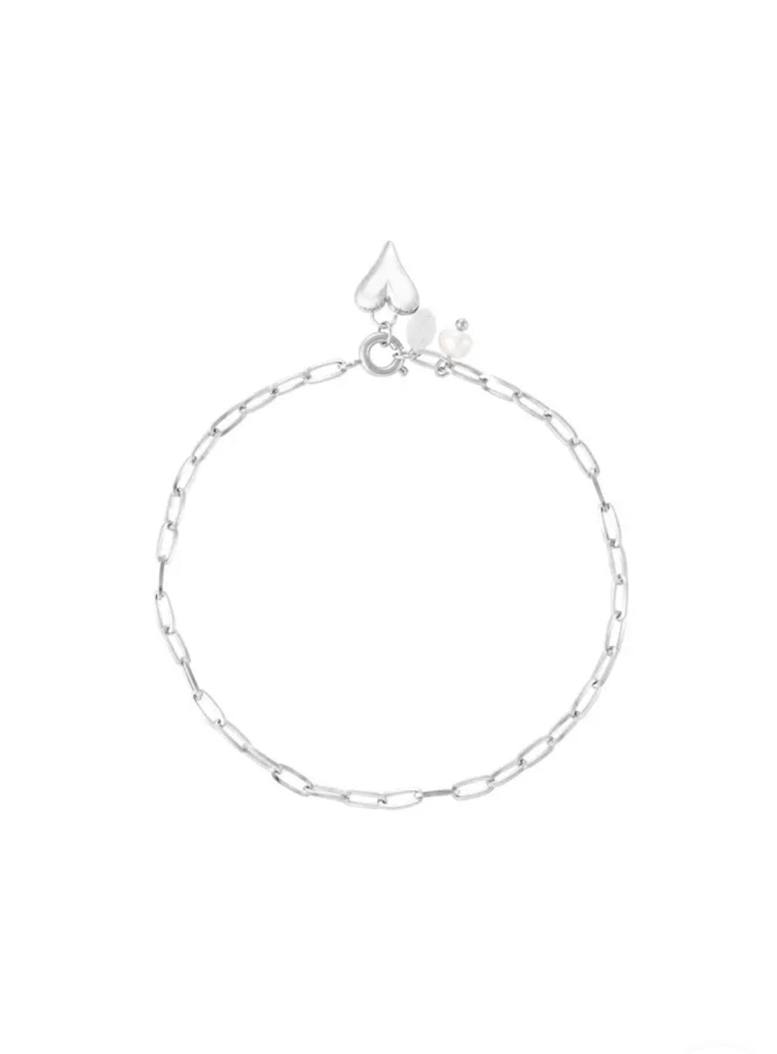 'Amour' Paperclip Chain Bracelet - Gold/Silver