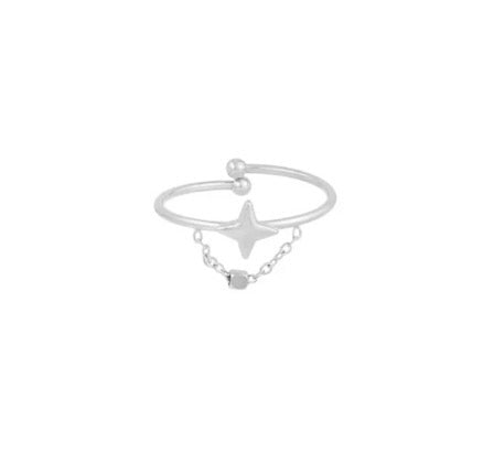 'Aura' Star and Chain Ring - Gold/Silver