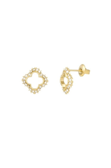 'Destiny' Rhinestone Detail Studs - Gold