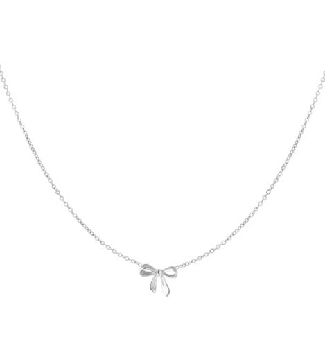 'Dreamer' Bow Necklace - Silver